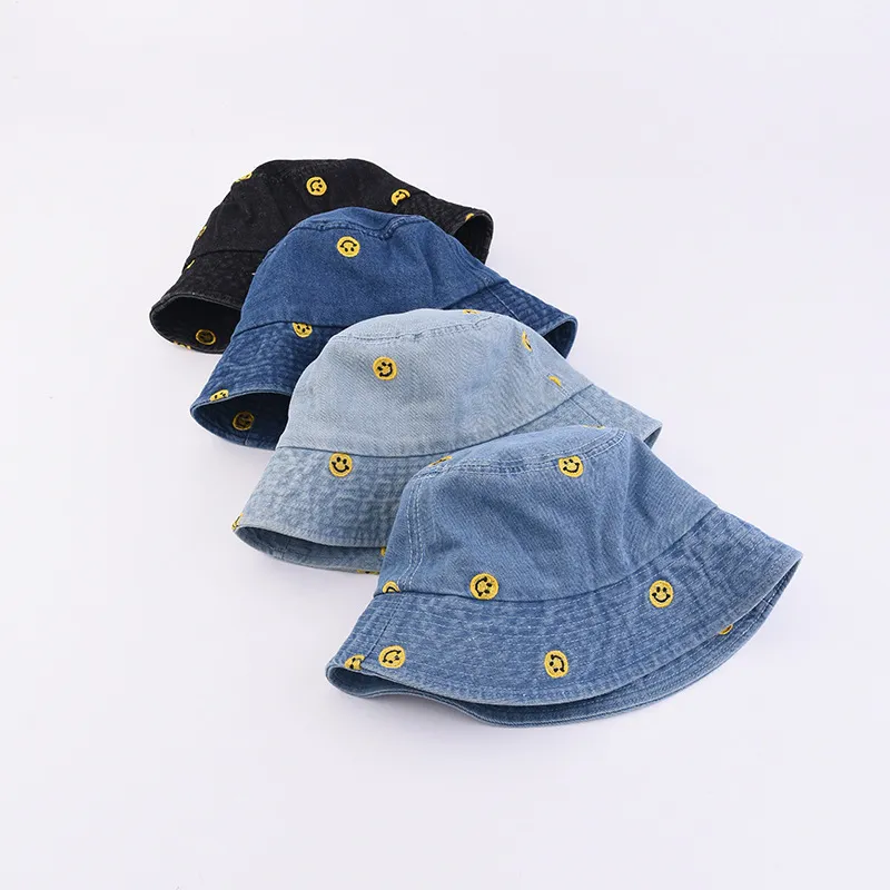 Unisex Fashion Cute Smiley Denim Fisherman Hat