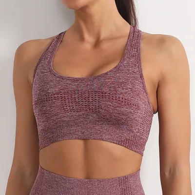 Women Fitness Yoga Sports Bra Long Sleeve Nylon Shockproof Gather