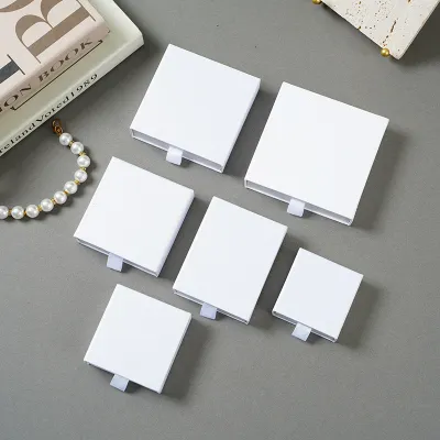 Simple Solid Color Paper Cardboard Jewelry Packaging Gift Box