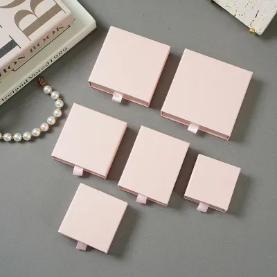 Simple Solid Color Paper Cardboard Jewelry Packaging Gift Box
