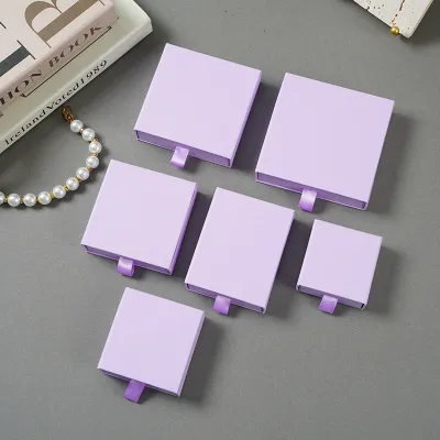 Simple Solid Color Paper Cardboard Jewelry Packaging Gift Box