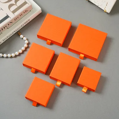 Simple Solid Color Paper Cardboard Jewelry Packaging Gift Box
