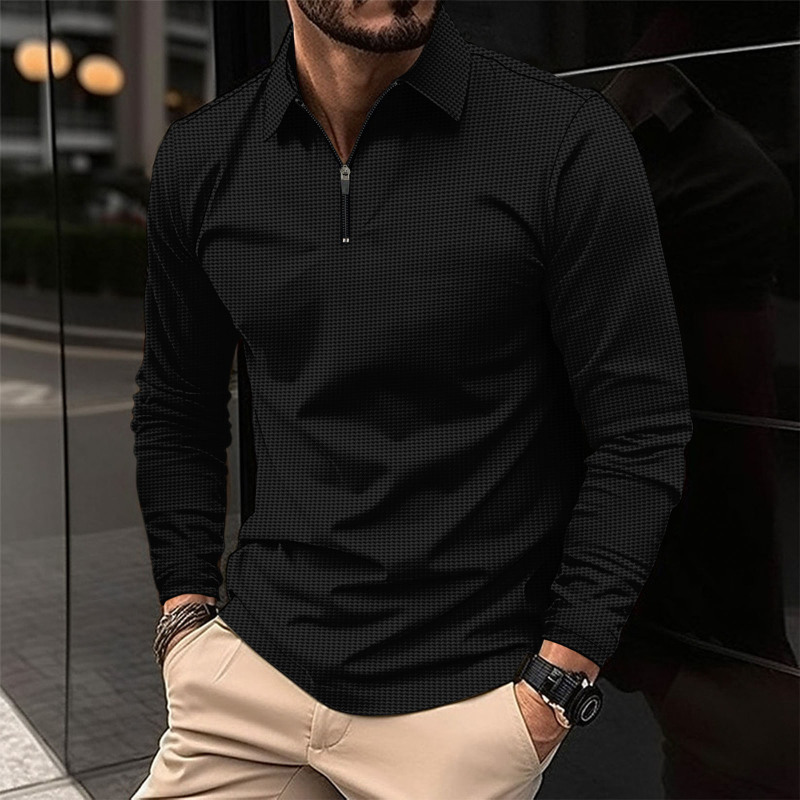 Wholesale Men Fashion Casual Versatile Solid Color Waffle