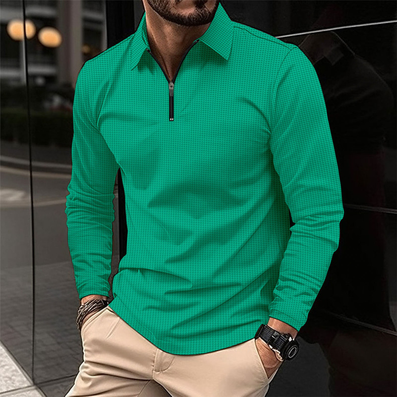 Wholesale Men Fashion Casual Versatile Solid Color Waffle