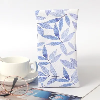 Leather Glasses Case Simple Fashion Leaves Printed Sunglasses Storage Bag