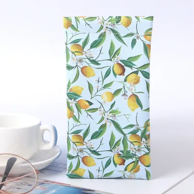 Leather Glasses Case Simple Fashion Leaves Printed Sunglasses Storage Bag