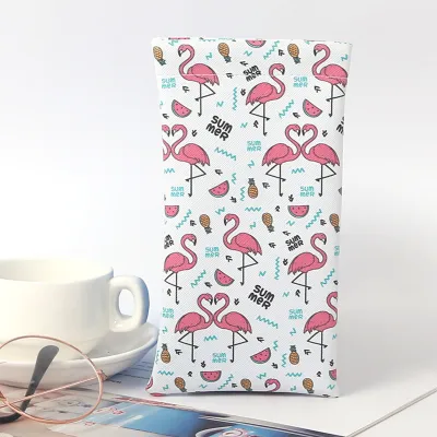 Leather Glasses Case Simple Fashion Leaves Printed Sunglasses Storage Bag