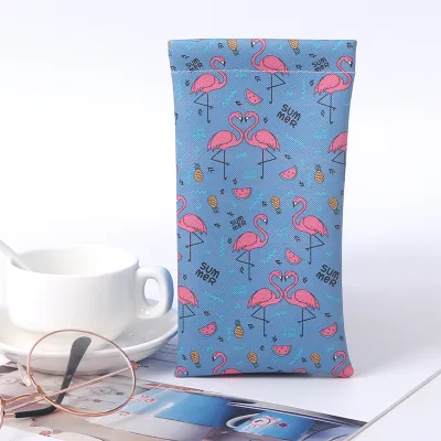 Leather Glasses Case Simple Fashion Leaves Printed Sunglasses Storage Bag