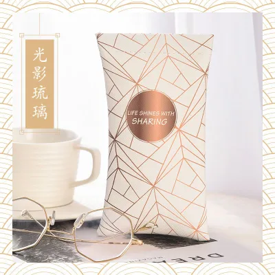 Leather Glasses Case Simple Fashion Leaves Printed Sunglasses Storage Bag