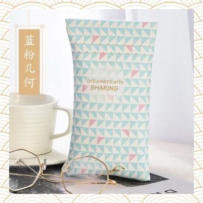 Leather Glasses Case Simple Fashion Leaves Printed Sunglasses Storage Bag
