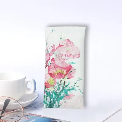 Leather Glasses Case Simple Fashion Leaves Printed Sunglasses Storage Bag