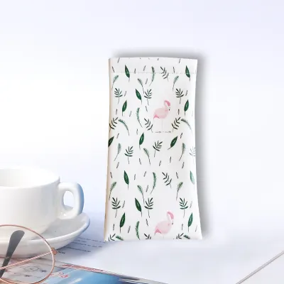 Leather Glasses Case Simple Fashion Leaves Printed Sunglasses Storage Bag