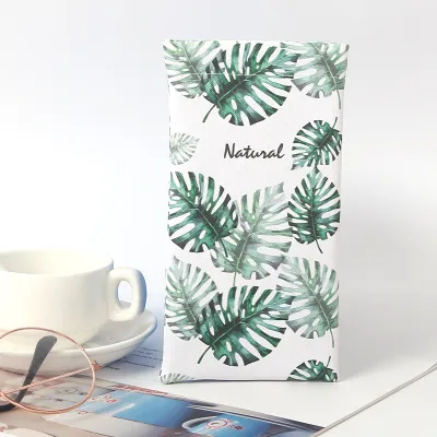 Leather Glasses Case Simple Fashion Leaves Printed Sunglasses Storage Bag