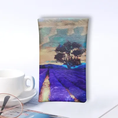 Leather Glasses Case Simple Fashion Leaves Printed Sunglasses Storage Bag