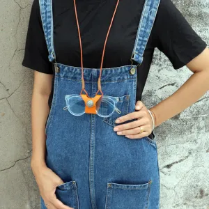 Women's Fashion Leather Glasses Chain Lanyard Case