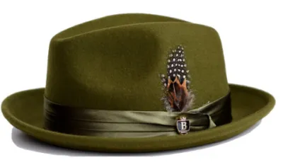 Wool Little Hat Bow Feather Men Jazz Fedora Winter Fedora