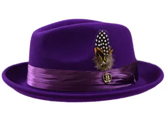 Wool Little Hat Bow Feather Men Jazz Fedora Winter Fedora