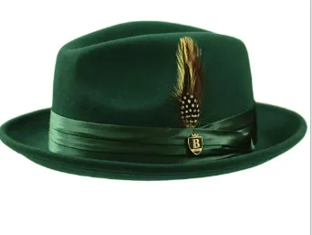 Wool Little Hat Bow Feather Men Jazz Fedora Winter Fedora