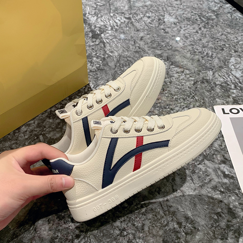 ■JILLSTUART■ Poppy Slim Flat Lace-up Sneakers 2color JLSO4 Wholesale Women Fashion Casual Stripe Color Block Lace-Up