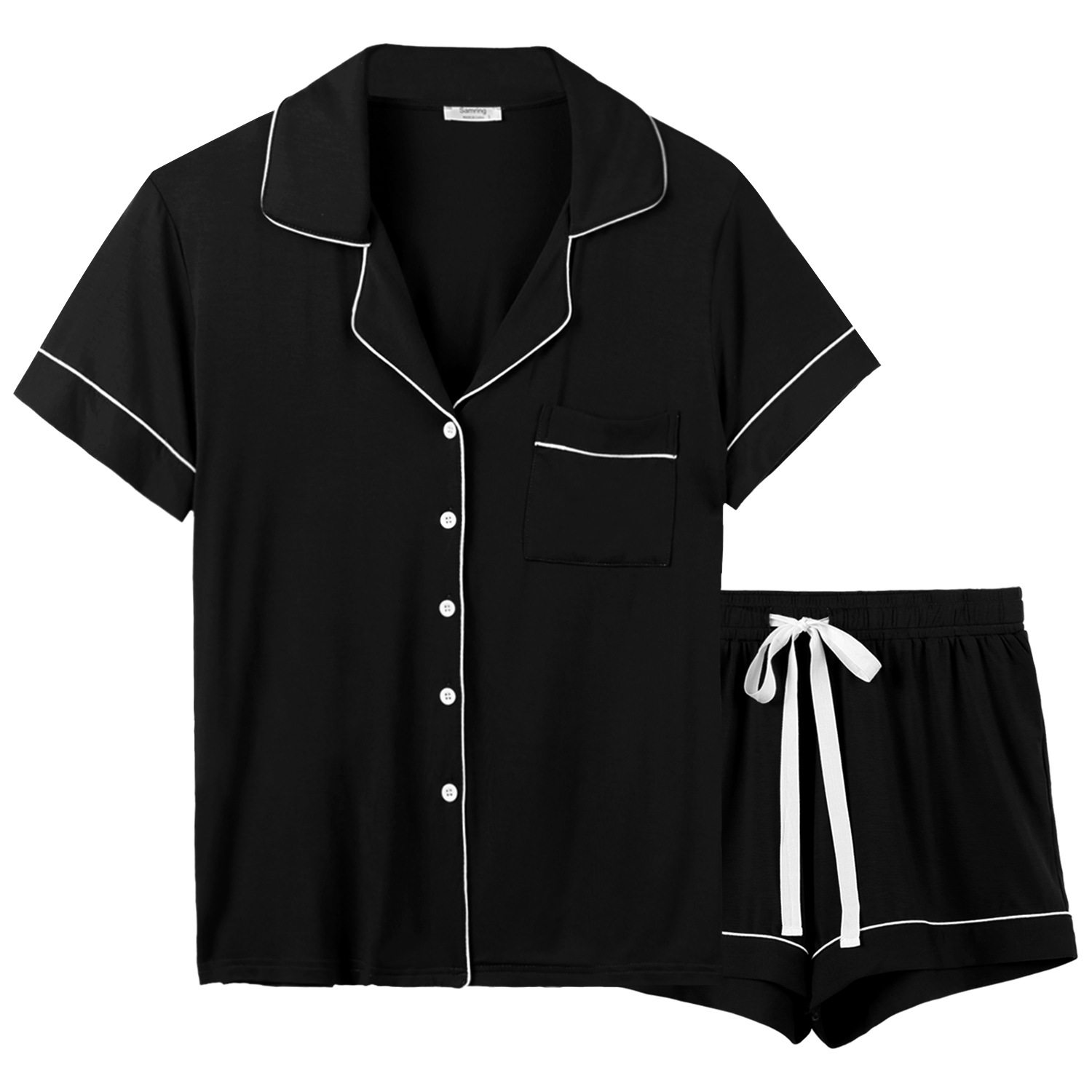 トップス doublet 21SS PACKABLE PAJAMA SHIRT Esenchel Men's 2 Pack Hooded Pajama Top Short Sleeve Sleep