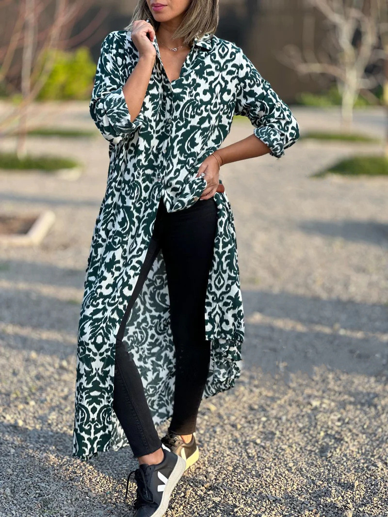 Wholesale Women Loose Casual Graphic Printed Long Sleeve