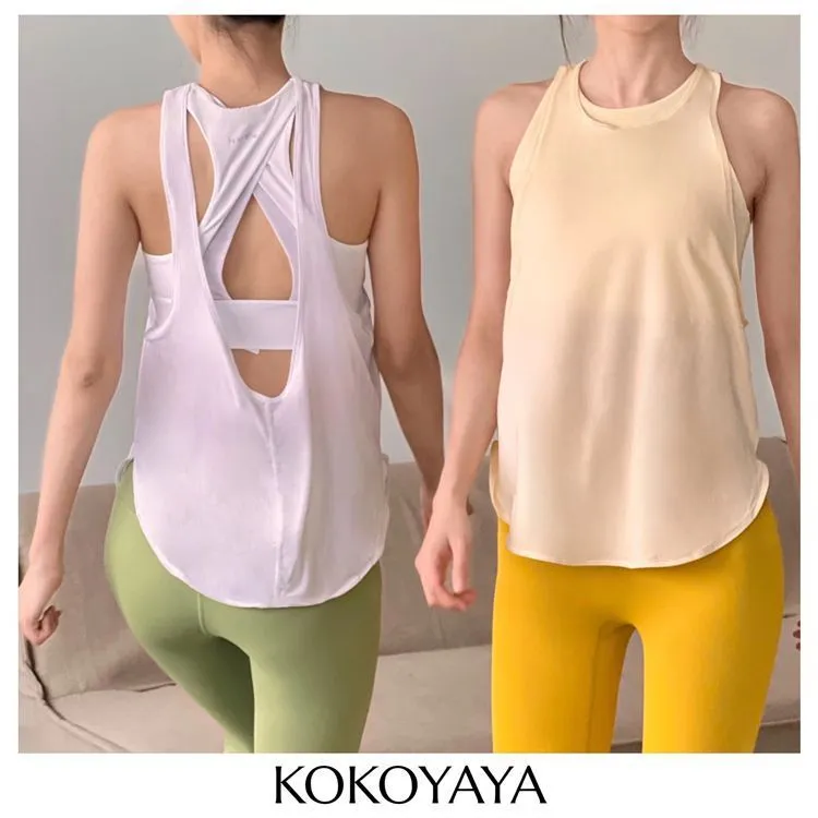 Women's Summer Yoga Running Fitness Tank Top - Sleeveless Sweet Spicy Wind Polyester Slim Fit