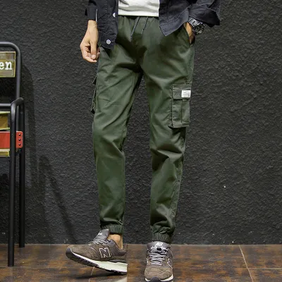 Men Spring Autumn Fashion Casual Sports Versatile Plus Size Solid Color Cargo Jogger Pants