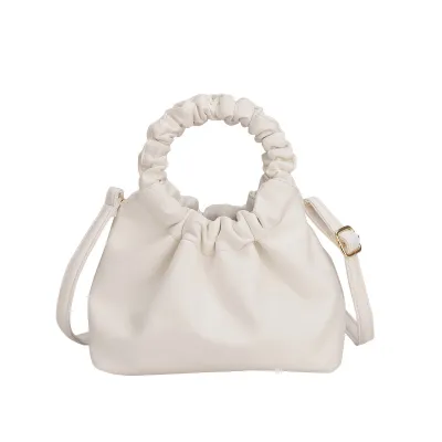 Women's Simple Solid Color PU Shoulder Bag Soft Small Handbag