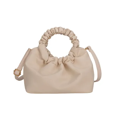 Women's Simple Solid Color PU Shoulder Bag Soft Small Handbag