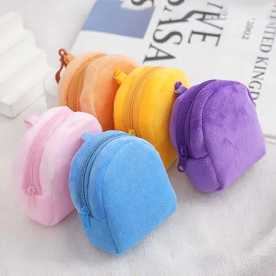 Kids Boys Girls Casual Cute Candy Color Plush Wallets Bag