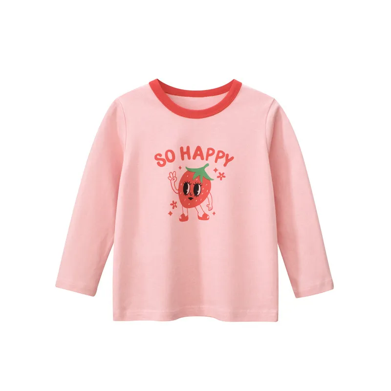 Kids Toddler Girls Casual Cartoon Letters Print Long Sleeve Crewneck T-Shirt