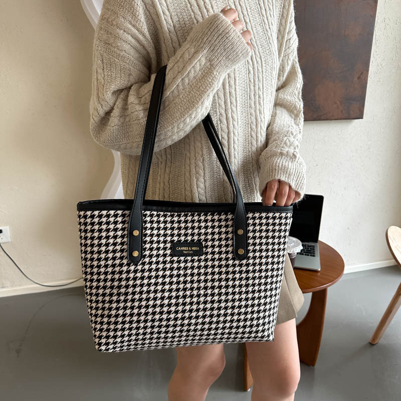 Collection and Co - Cassia Houndstooth Mini Shoulder Bag | Tan