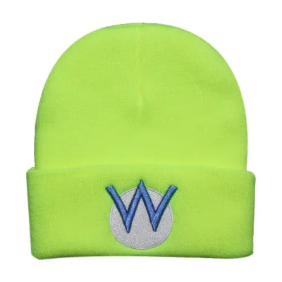 Mario Cartoon Letter Embroidered Knitted Beanie for Men Women Winter