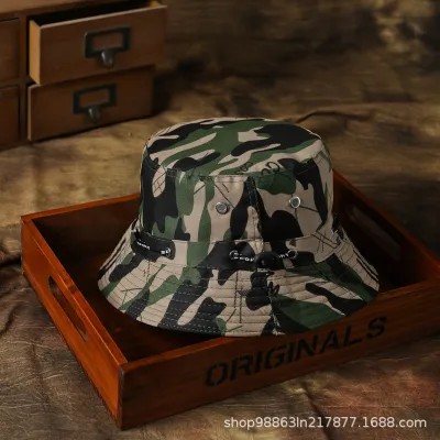 Fashion Casual Outdoor Rope Simple Solid Color Basic Sun Protection Bucket Hat