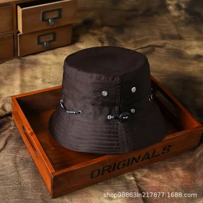 Fashion Casual Outdoor Rope Simple Solid Color Basic Sun Protection Bucket Hat