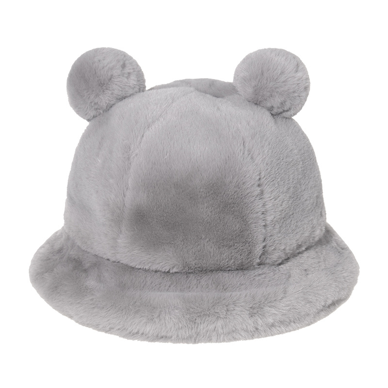 Wholesale Autumn And Winter Cute Bear Ears Plush Solid Color