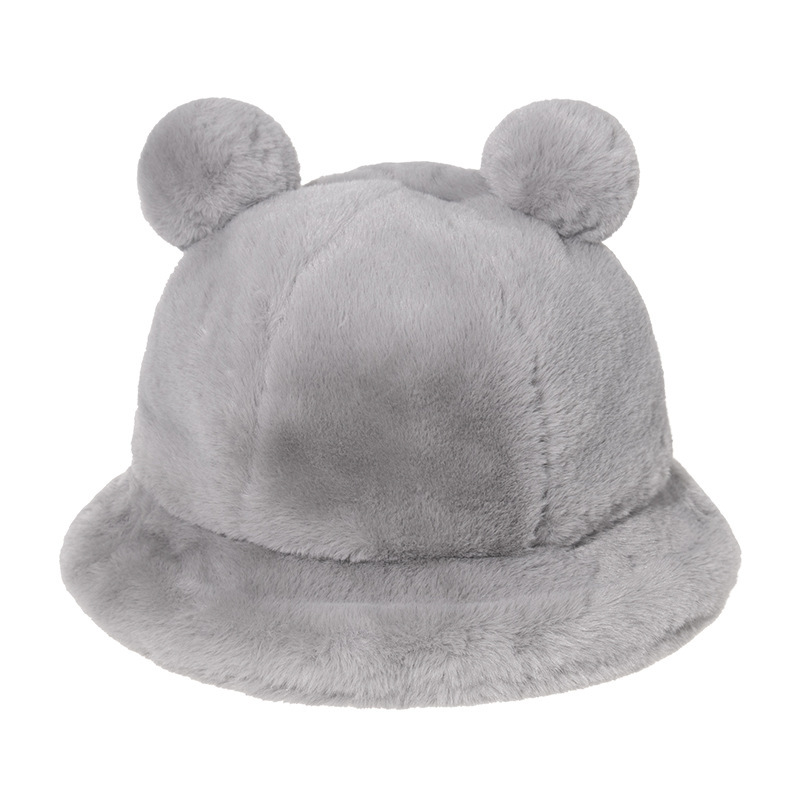 Wholesale Autumn And Winter Cute Bear Ears Plush Solid Color