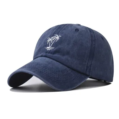 Fashion Summer Vacation Coconut Tree Cotton Embroidered Baseball Cap
