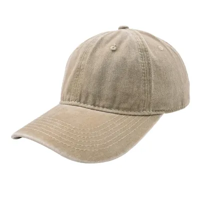 Vintage Unisex Solid Color Dome Washed Baseball Cap