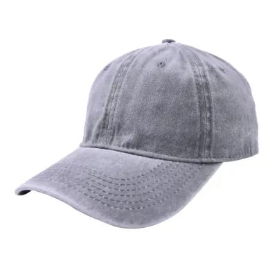 Vintage Unisex Solid Color Dome Washed Baseball Cap
