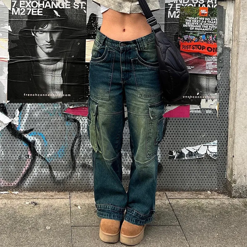 Wholesale Street Women Fashion Cargo Pants Jeans