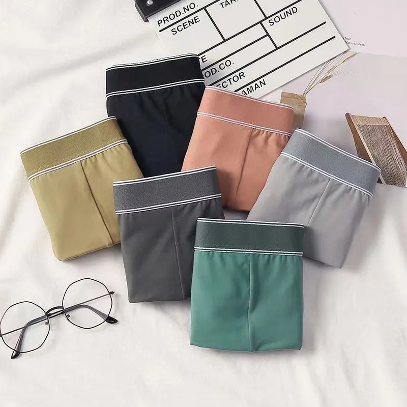 Men Fashion Casual Modal Solid Color Milk Fiber Mid Waist Boxer Pants