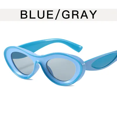 Neutral Fashion Y2K Oval Color Block Sunglasses Unisex