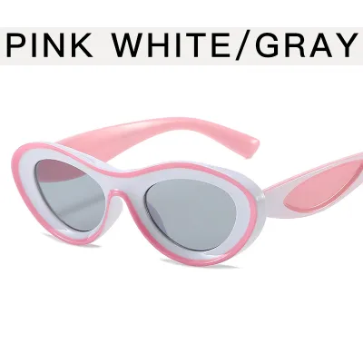 Neutral Fashion Y2K Oval Color Block Sunglasses Unisex