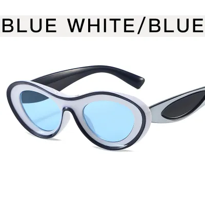 Neutral Fashion Y2K Oval Color Block Sunglasses Unisex