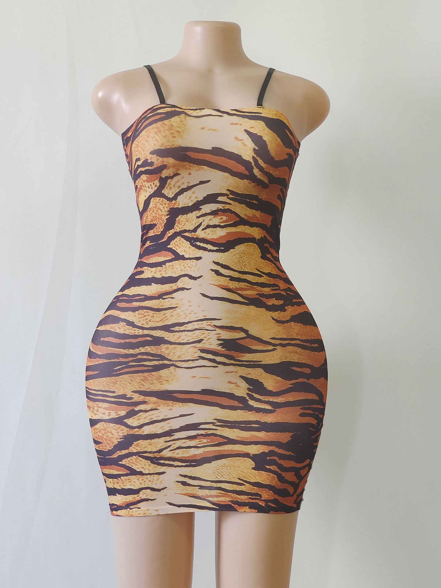 Wholesale Women Sexy Leopard Print Leopard Bodycon Mini Dress