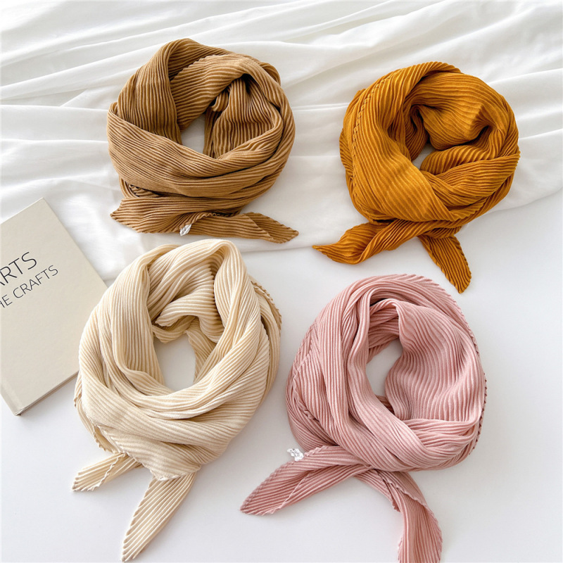 スカーフ Low Tide : 25SS / PLEATS SCARF (4COLORS) Hand-Pleated Cotton Scarf with Elliptical shape — Textiles・Yuh