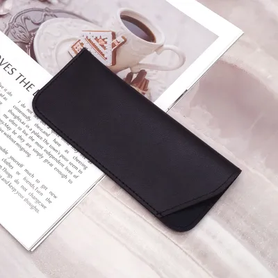 Neutral Simple Thickened Oblique Sunglasses Case for Accessories PU Leather Glasses Case