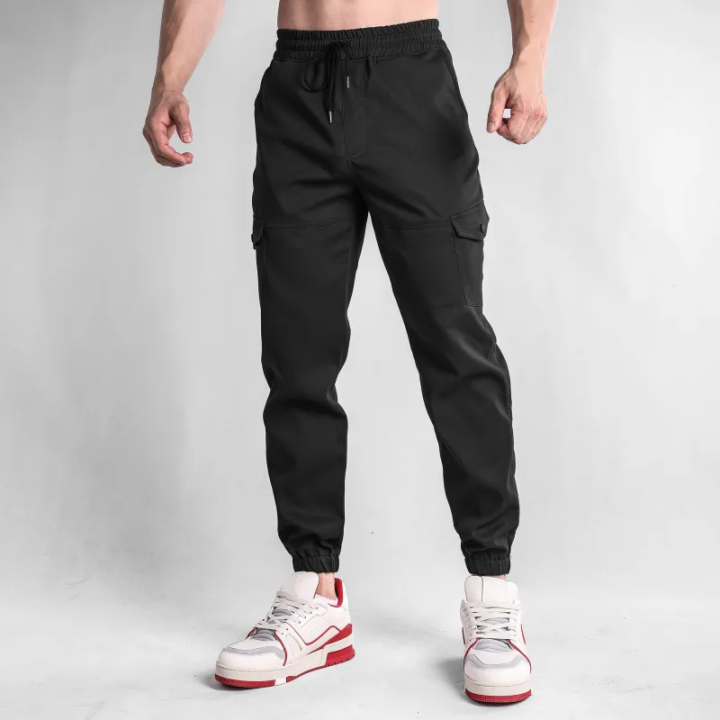 Men Casual Light Cooked Leisure Solid Color Cargo Jogger Pants
