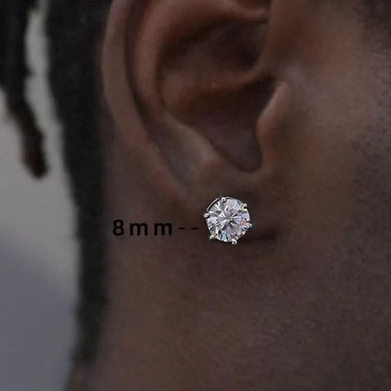 Women Fashion Simple Six-Claw Zircon Earrings Fashion Commuter Geometry